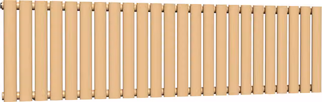 Lux Heat Oval Horizontal Wall Mounted Steel Radiator in Caramel Fudge Brown and Beige, W/H: 1440 x 400 mm