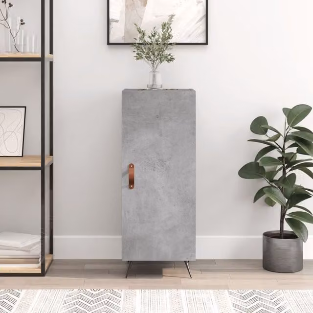 Berkfield Home Modern Sideboard in Concrete Grey, W/D/H: 34.5 x 34 x 90 cm – 1
