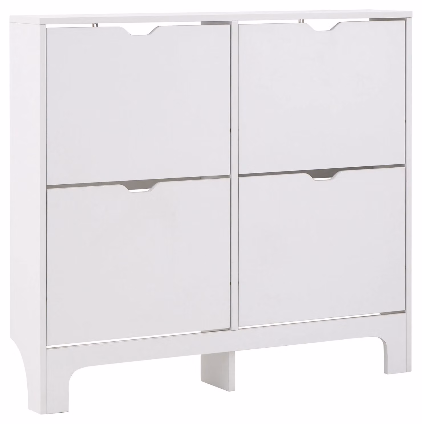 GFW Osaka White 4 Drawer Narrow Shoe Cabinet with Tilting Compartments – 2