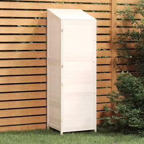 vidaXL Tall Garden Cabinet in White Wood, W/D/H: 55 x 52 x 174.5 cm – 2