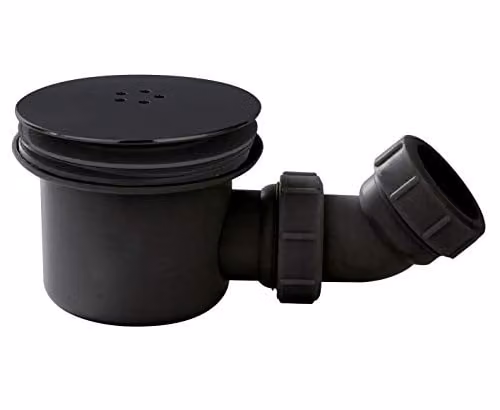 nuie STW002 Modern Easy Clean Fast Flow Wetroom Shower Waste, Matt Black, W/D/H: 9.9 x 11.6 x 11.6 cm – 1