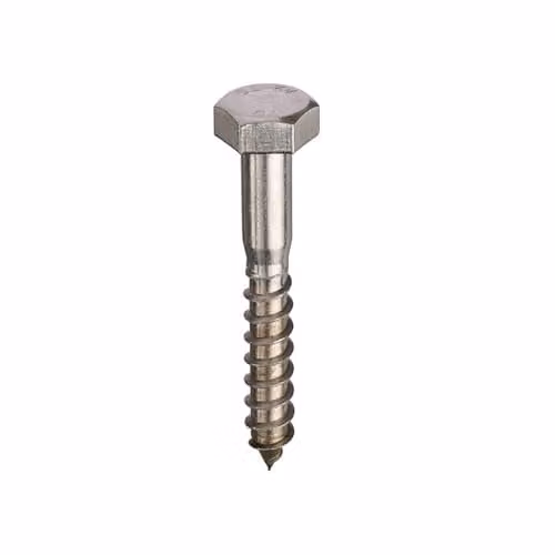 Unifix A2-304 Stainless Steel Hexagon Head Coach Screws DIN 571, Silver, M8 x 120 mm (Box of 100)