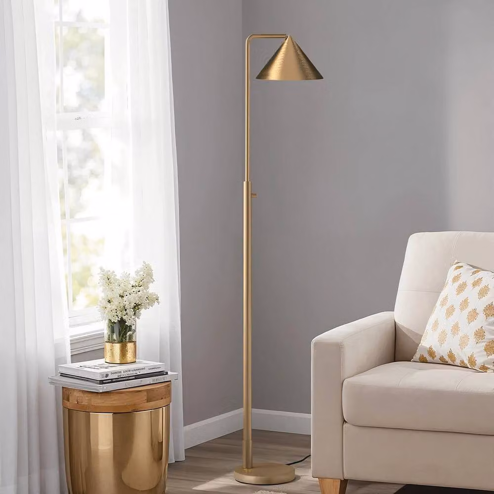 Netlighting Alora Mood Remyck Contemporary Floor Lamp in Brushed Gold with E27 Socket – 2