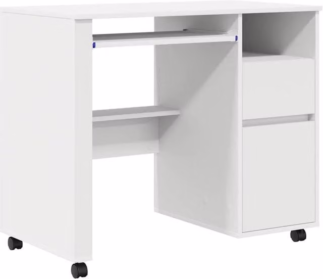 Berkfield Home White Computer Desk with Drawers for Home Office