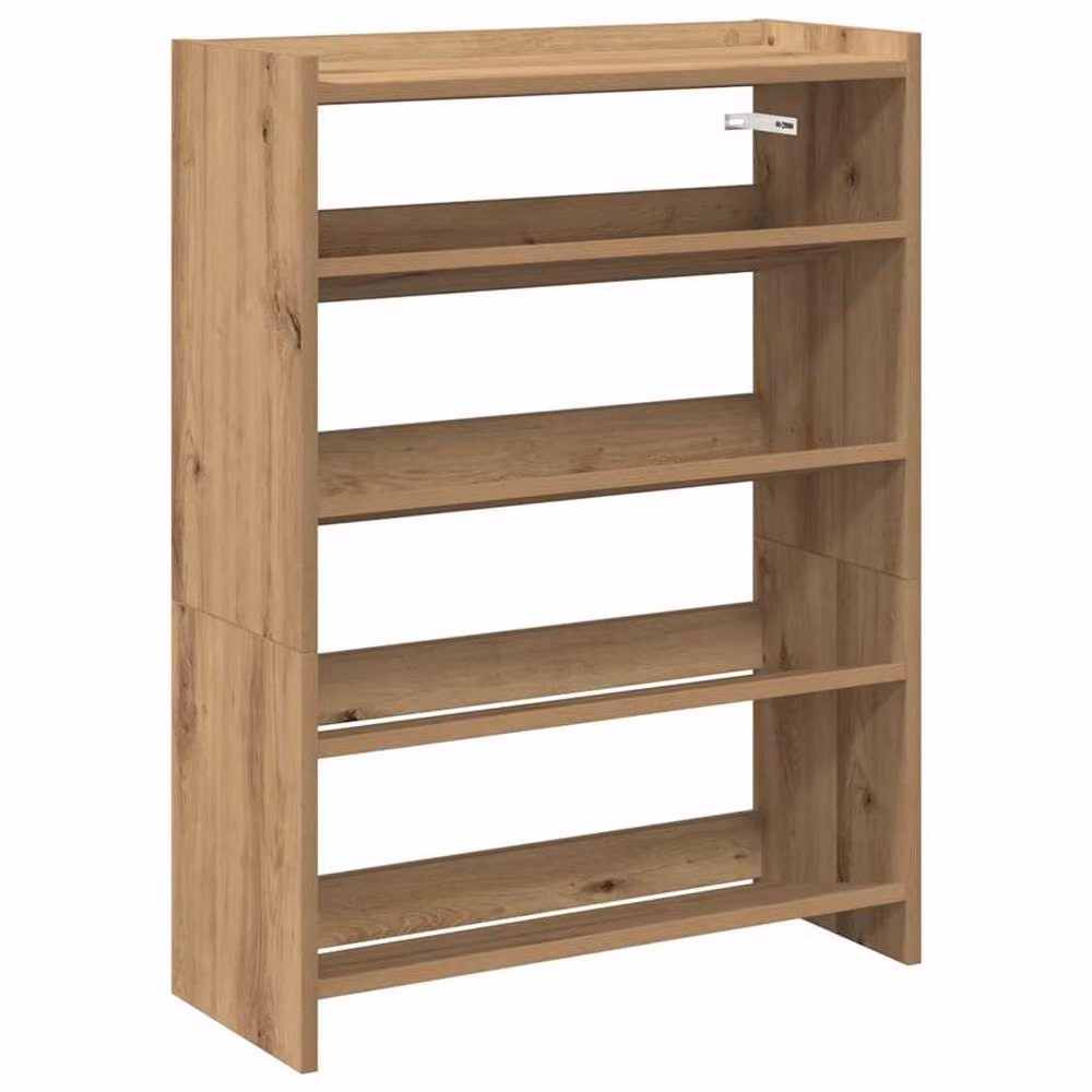Berkfield Home Artisan Oak Shoe Rack in Brown, W/D/H: 60 x 25 x 81 cm – 1