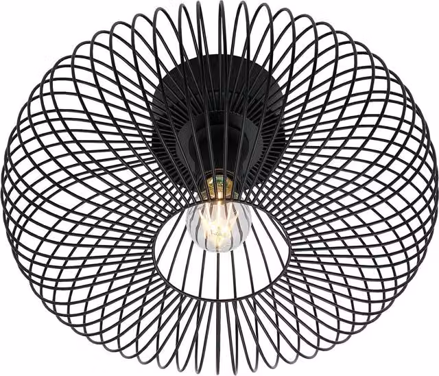 Nordlux Beroni Black Metal Round Ceiling Light for Hallways, E27, Diameter: 40 cm – 1