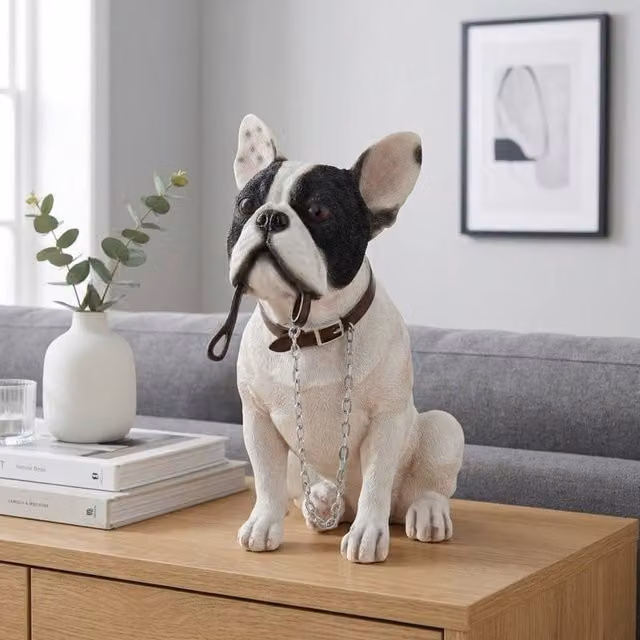 Garden Greatness French Bulldog Walkies Ornament, Black and White, Height: 18 cm – 2
