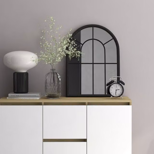 Berkfield Home Antique Black Rectangular Wall Mirror, W: 60 cm, H: 45 cm – 1