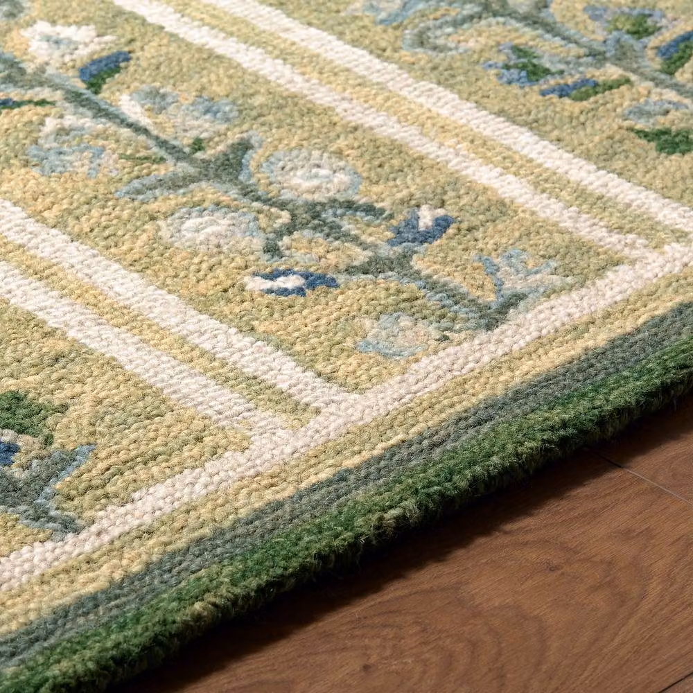 Livabliss Fairfax Hand Tufted Wool Global Rug in Green, Beige, Blue and Yellow, W: 200 cm, D: 275 cm – 3