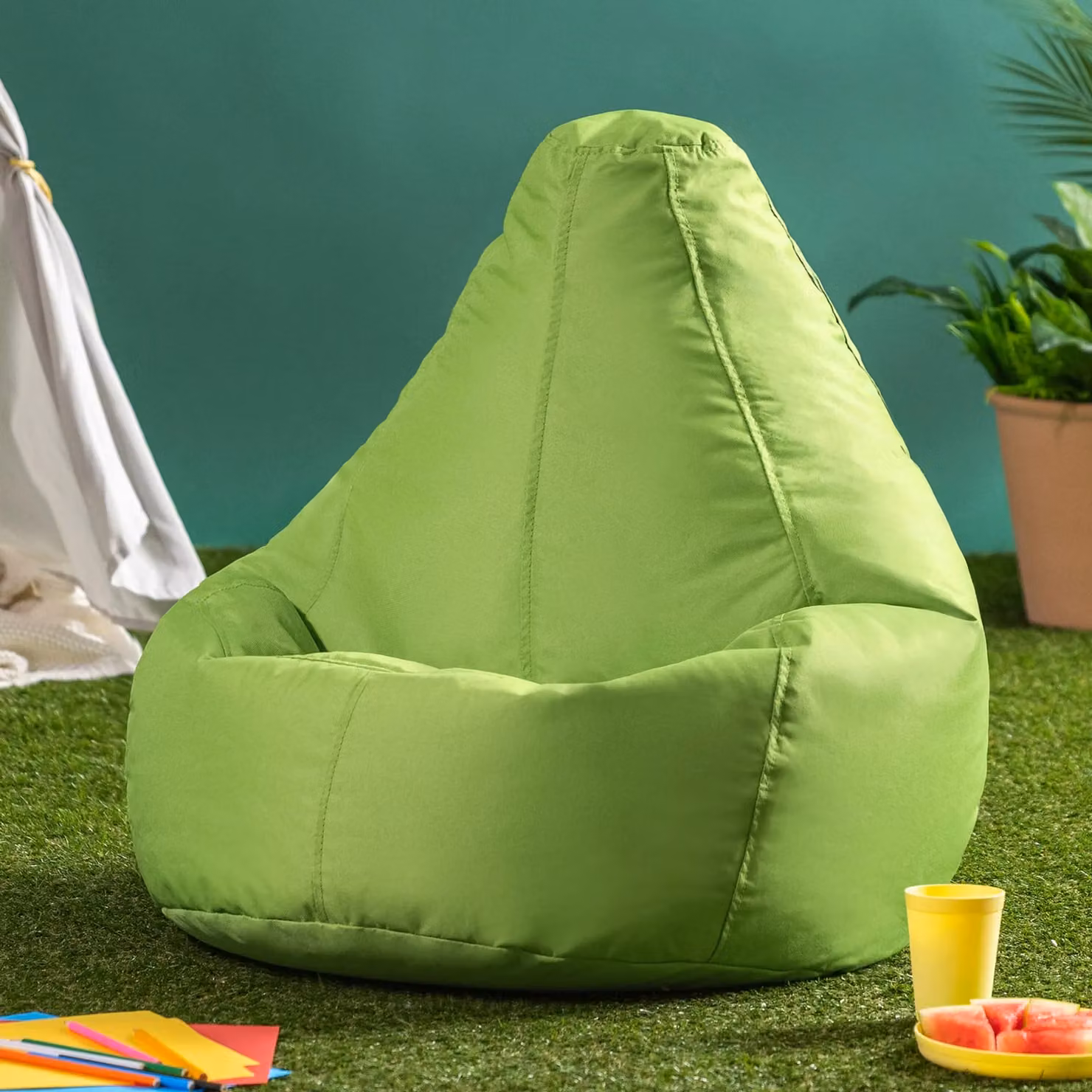 ICON Highback Gaming Beanbag Set of 2 for Indoor and Outdoor Use, Green – 2