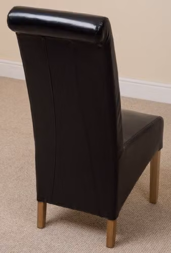 Thats Furniture Dakota Oak Dining Table and 4 Black Leather Chairs Set, W: 127 cm, D: 82 cm, H: 77 cm – 4