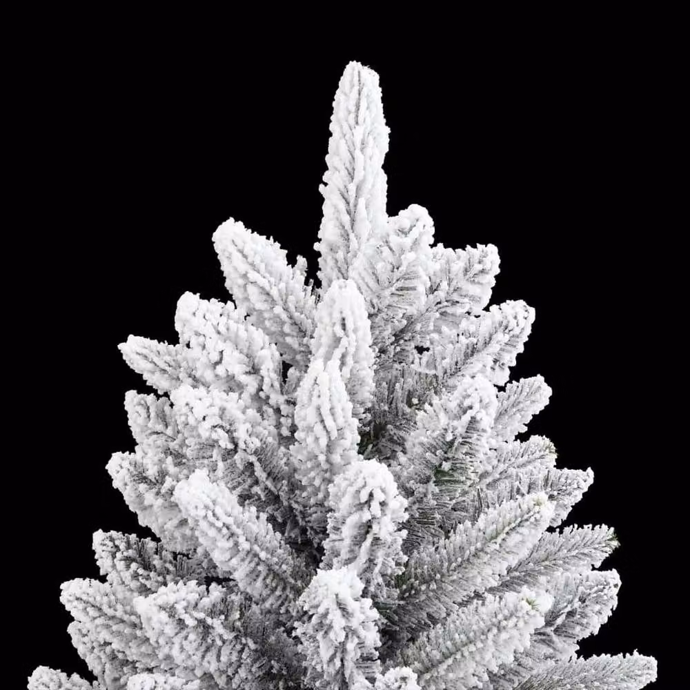 Berkfield Home Beautiful Artificial Flocked Snow Christmas Tree in White, Height: 120 cm – 4