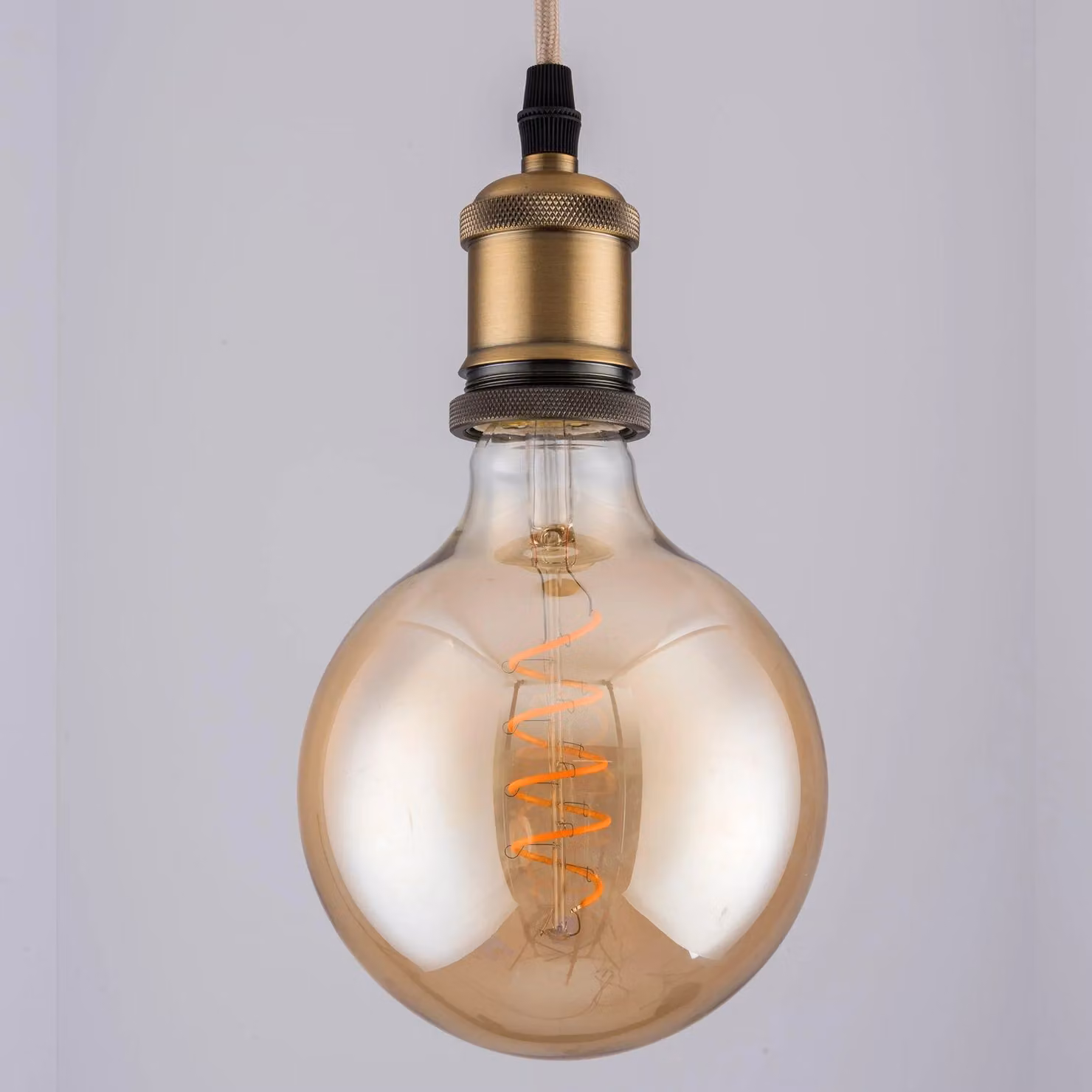 Harper Living Vintage G95 E27 LED Globe Bulb, 4W, Warm White, Dimmable, Amber, Pack of 2 – 2