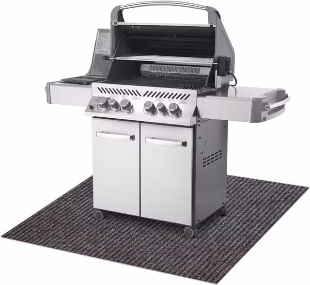 RugsX Brown Striped Protective Grill Mat, W: 80 cm, L: 180 cm