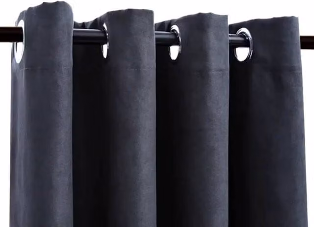 Berkfield Home Elegant Blackout Curtains with Eyelets, 2 Pack, Anthracite Grey, W: 140 cm, H: 245 cm – 1