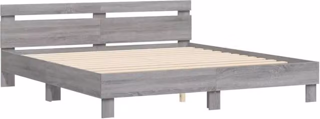 Berkfield Home Durable Bed Frame in Grey Sonoma, W: 160 cm, L: 200 cm