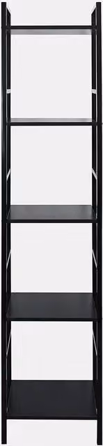 OHS 5 Tier Modern Metal and Wood Shelving Unit Storage Organiser in Black