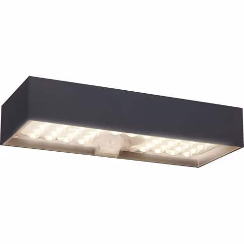 Luceco Solar Powered LED Outdoor Wall Light with PIR Motion and Dusk Sensors, 900lm, 6W, 3000K Warm White, Grey, IP65