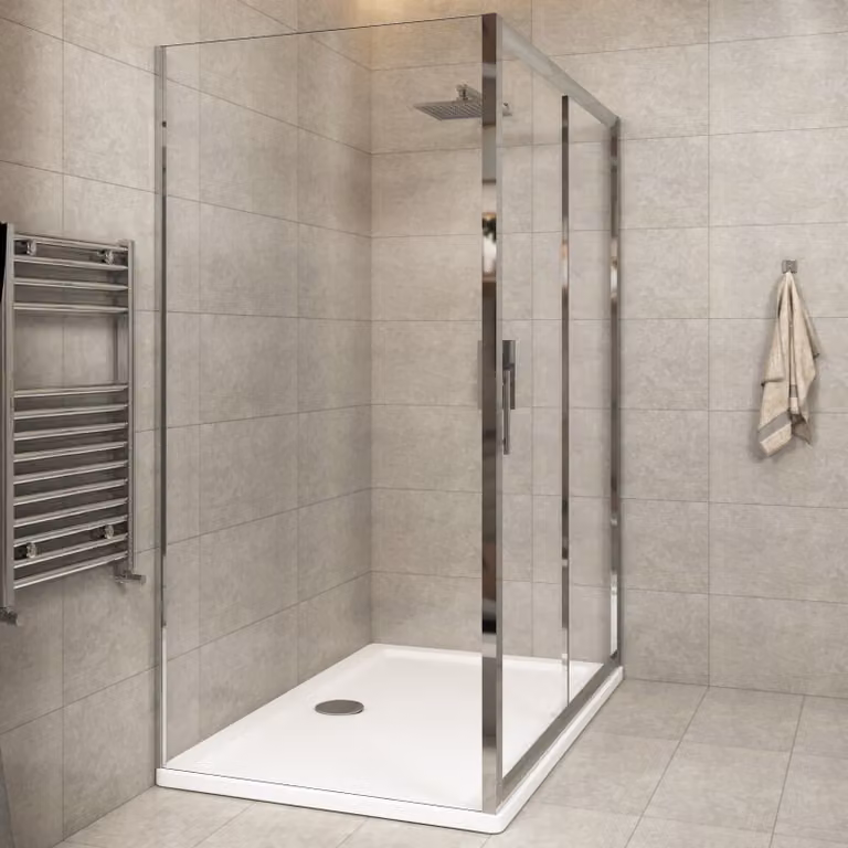 Royal Bathrooms Clear Fixed Walk-In Shower Enclosure Side Panel, 6mm Glass, W/H: 185.0 x 90.0 cm