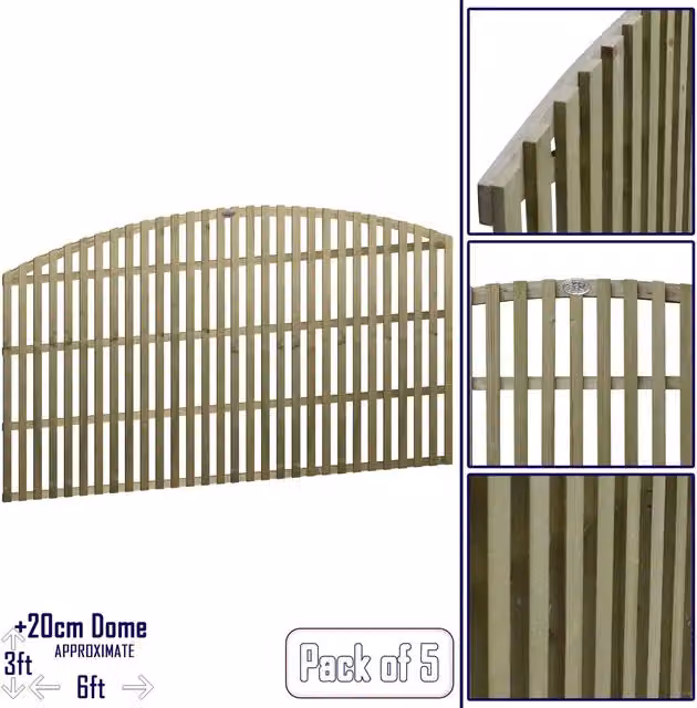 Premier Garden Supplies Florance Arch Trellis Panel, Green Impregnated Wood, W/D/H: 183 x 110 x 5 cm