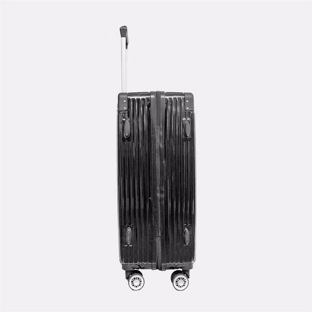 OHS Metallic Effect Hard Shell ABS Suitcase Set of 3 in Black – 2