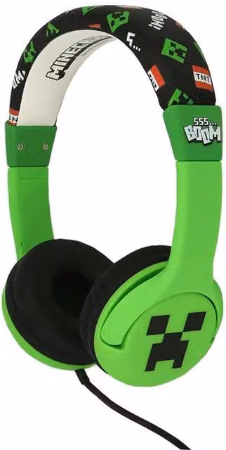 Minecraft Children's Over-Ear Headphones in Green with 3.5 mm Jack