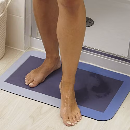 mysmartbuy Diatomite Bath or Shower Mat, Blue, W: 60 cm, D: 40 cm – 2