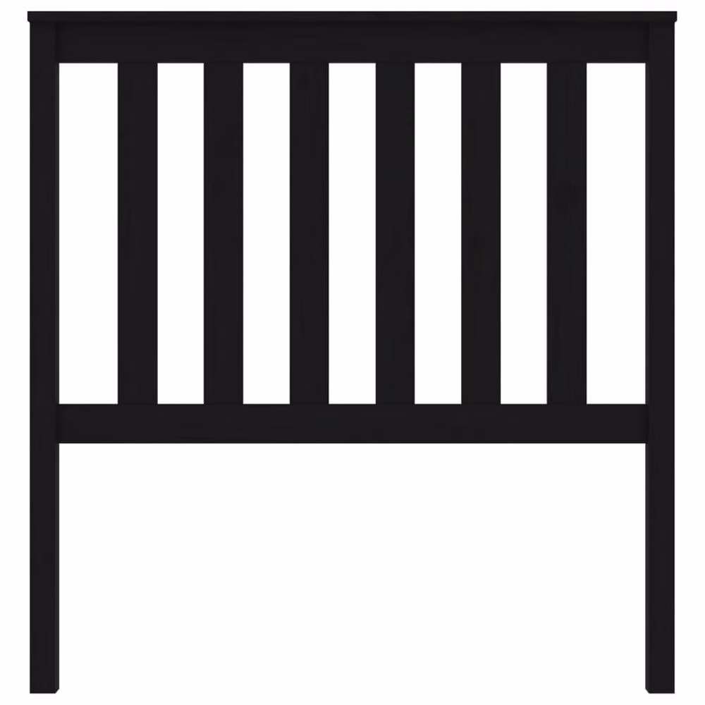 Berkfield Home Black Rustic Solid Pine Wood Bed Headboard W: 96 cm, D: 6 cm, H: 101 cm – 3