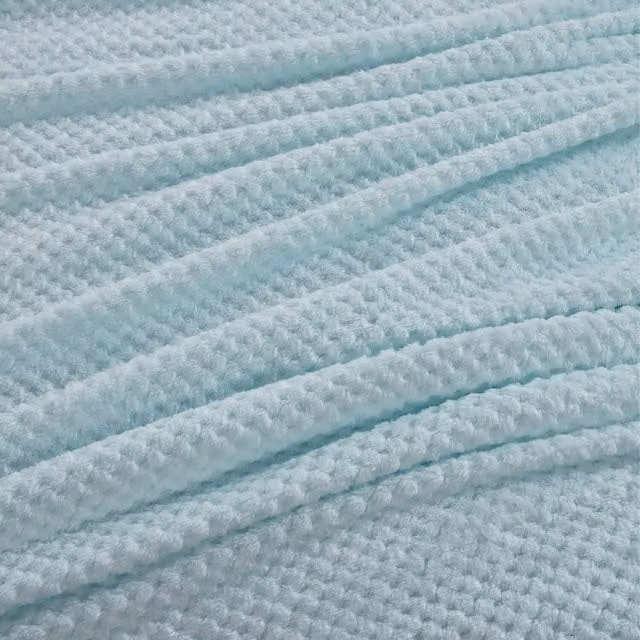Dreamscene Blue Waffle Honeycomb Mink Throw, W: 150 cm