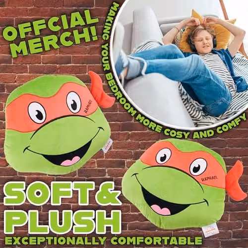 Get Trend Teenage Mutant Ninja Turtles 3D Plush Cushion, Green, W: 34 cm x H: 34 cm – 4