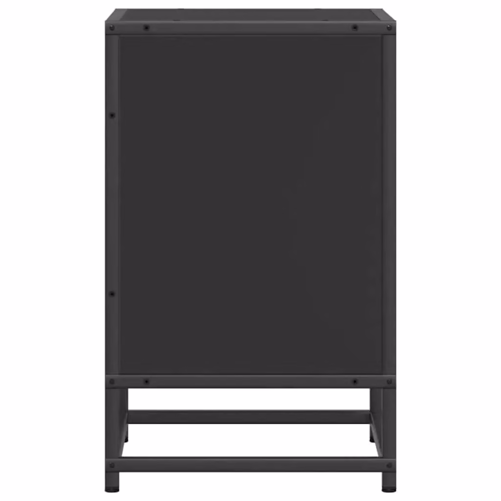 Berkfield Home Black Bedside Cabinet in Engineered Wood and Metal, W/D/H: 40 x 31 x 50 cm – 4