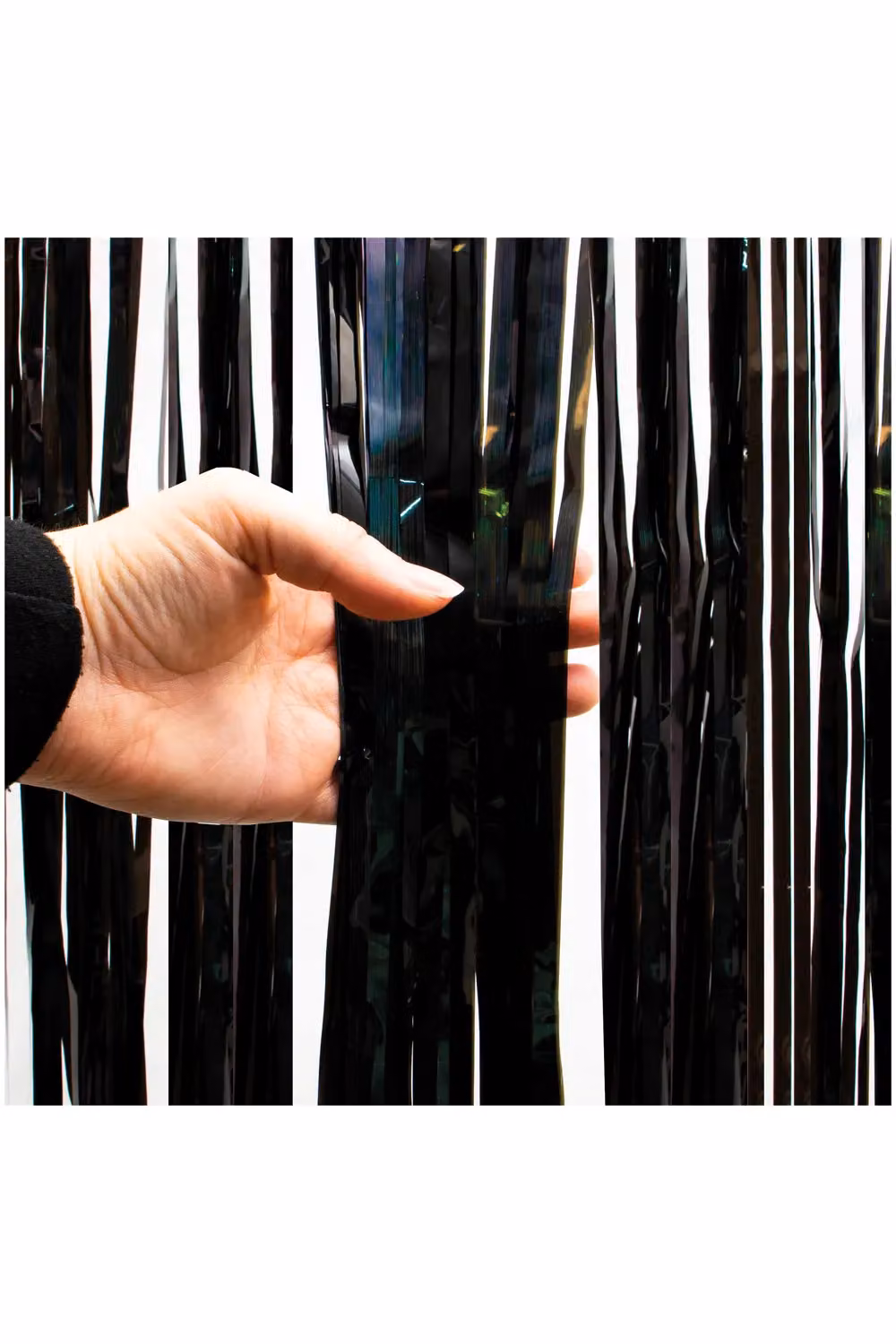 Netagon Shimmer Tinsel Curtain, Black, W: 300 cm, H: 100 cm – 8