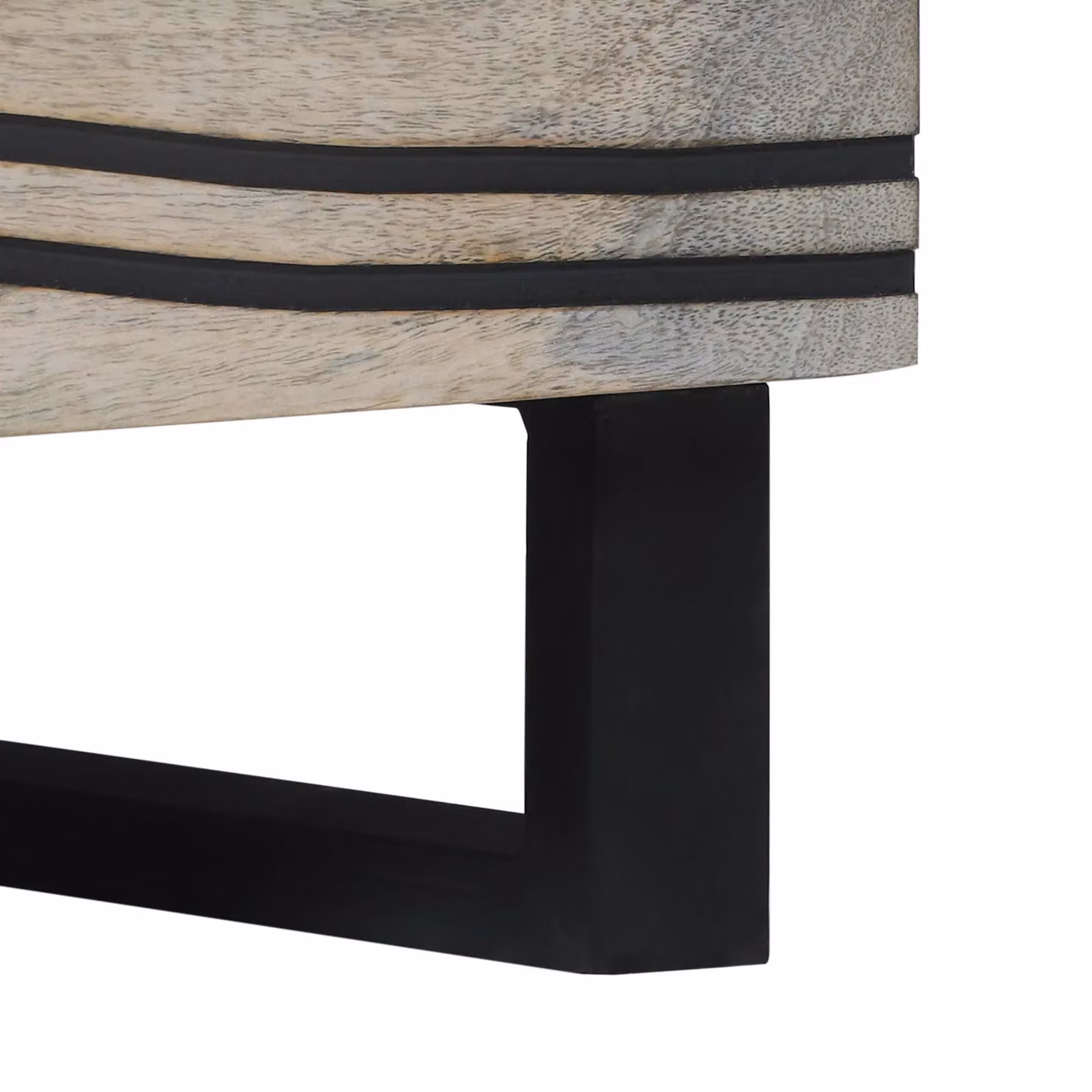 Berkfield Home Rustic Mango Wood Coffee Table in White and Black, W/D/H: 80 x 50 x 40 cm – 3