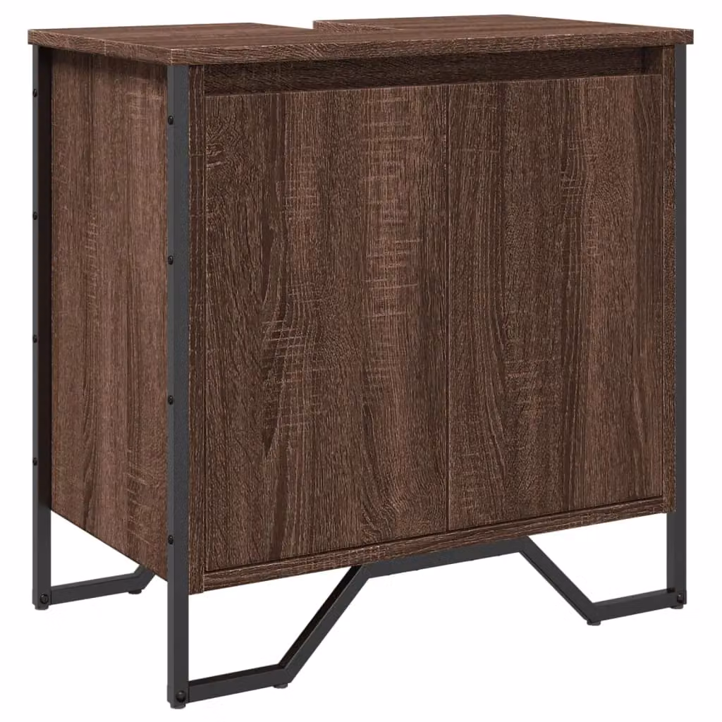 Berkfield Home Brown Oak Wall Mounted Bathroom Sink Cabinet, W/D/H: 60 x 35 x 60 cm – 2