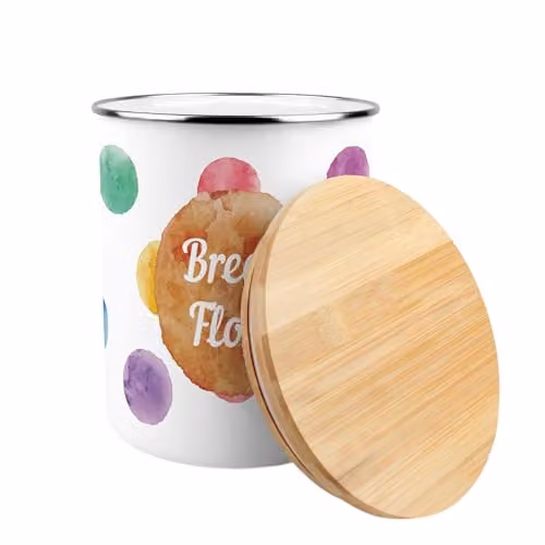 Purely Home Polka Dot Enamel Bread Flour Canister, Multicolour, 2.7 l – 2