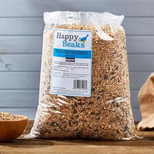 Happy Beaks No Wheat Small Wild Bird Seed Mix High Energy Garden Bird Food, 28kg