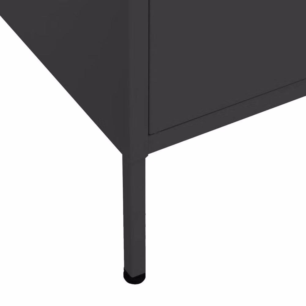 Berkfield Home Industrial Black Steel Storage Cabinet with Hinged Doors, W/D/H: 80 x 35 x 101.5 cm – 4