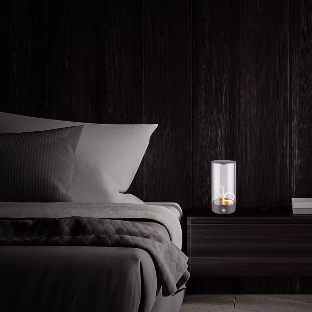 Briloner Anthracite LED Rechargeable Wireless Table Lamp with Touch Control and Warm White Light, H 14.5 x W 7 x D 7 cm – 5