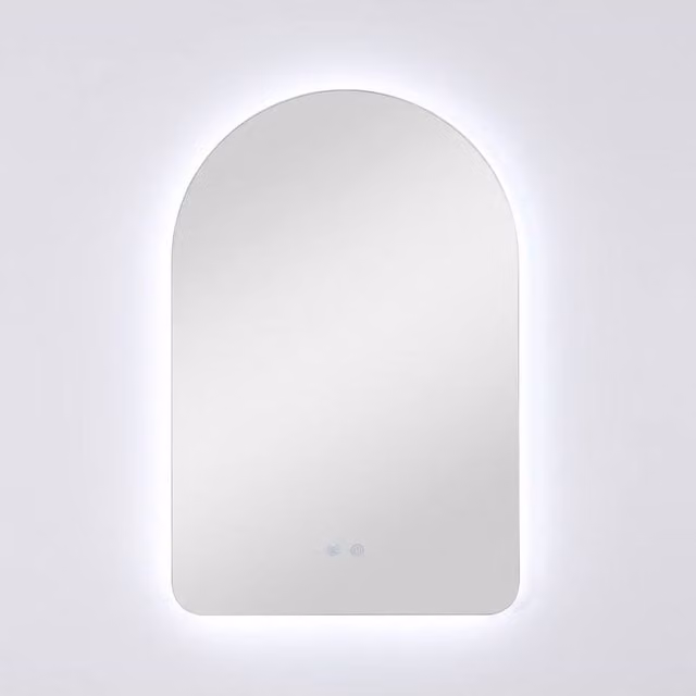 Living and Home Round Wall-Mounted Adjustable LED Bathroom Mirror with Demister and Touch Switch in Clear