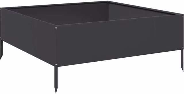 Berkfield Home Garden Black Steel Raised Bed W/D/H: 100 x 100 x 25 cm – 1