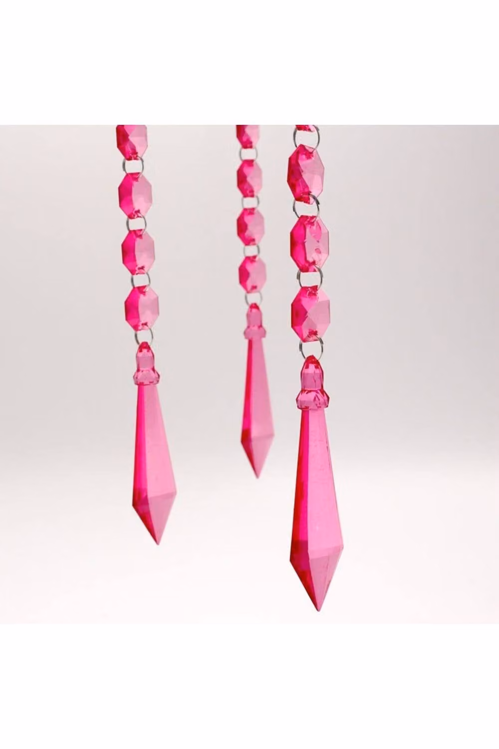 KDMD Pink Ensiform Prism Geometric Hanging Christmas Garland Decoration
