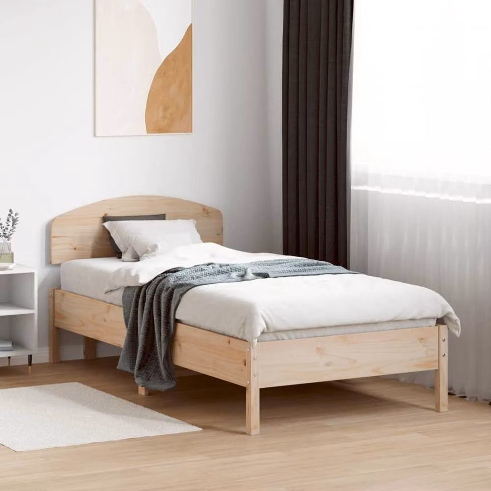 Berkfield Home Rustic Solid Wood Pine Headboard in Natural, Width: 75 cm – 3