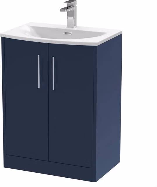 Balterley Winshill Contemporary 2 Door Freestanding Bathroom Vanity Unit, Matt Blue, W: 60.0 cm, H: 83.3 cm – 1