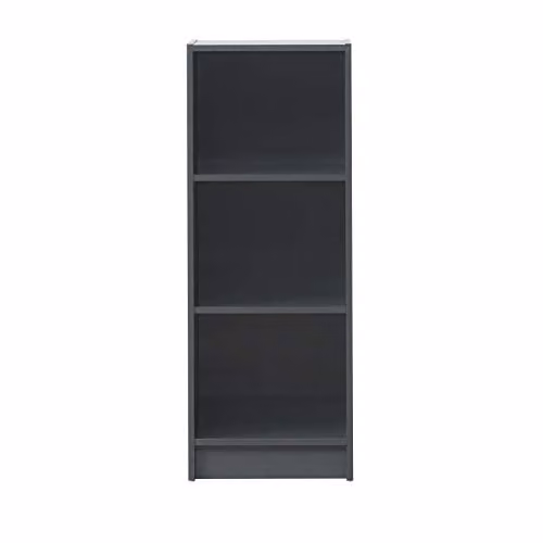 Timber Art Design UK 3 Tier Contemporary Open Tall Bookcase Display Shelving Unit, Dark Grey, W: 40 cm, H: 106 cm, D: 30 cm – 1