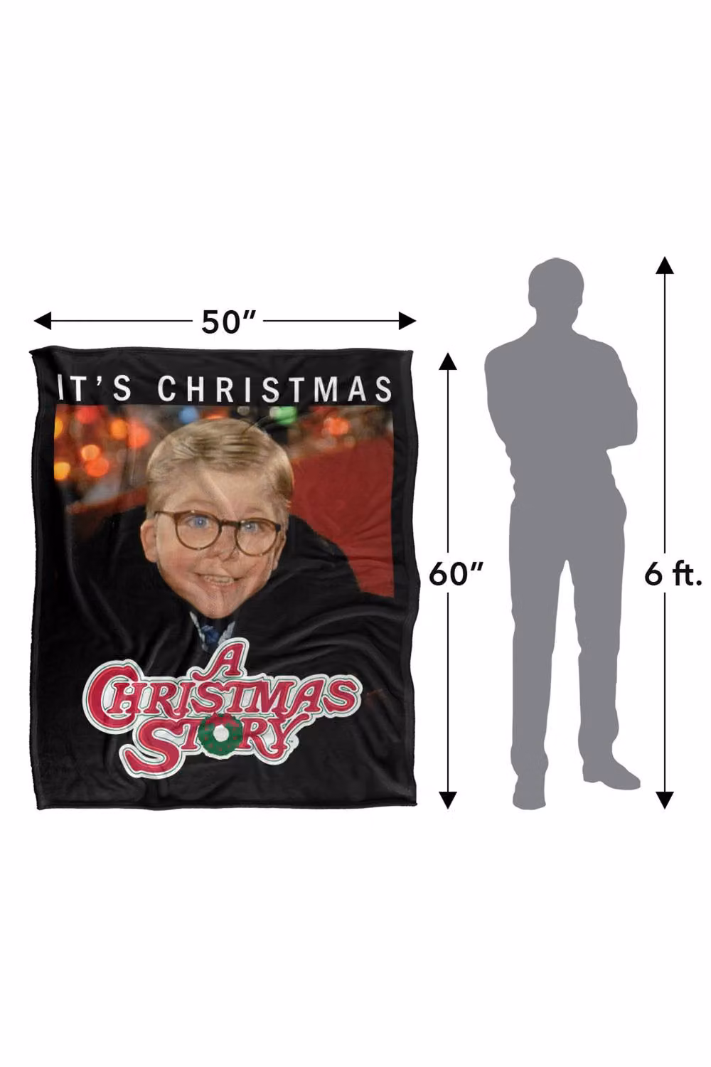 Warner Bros. A Christmas Story Ralphie It's Christmas Super Soft Silky Touch Fluffy Throw, Multicolour, Extra Large – 3