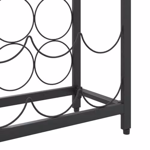 vidaXL Black Wrought Iron Wine Rack for 27 Bottles, W/D/H: 34 x 18 x 100 cm – 3