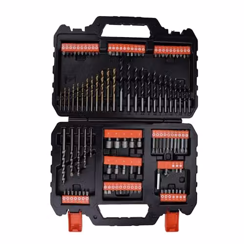 Black+Decker 109 Piece Mixed Drilling and Screwdriving Set in Black and Orange