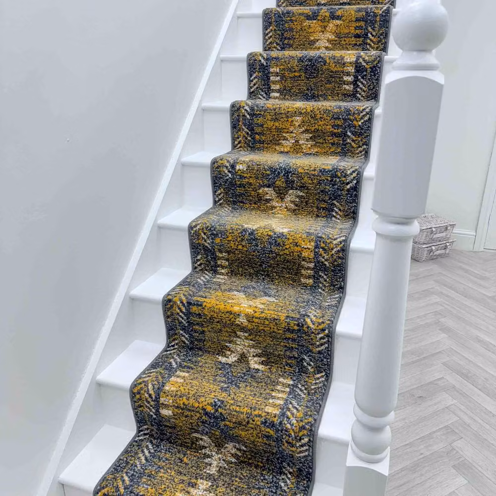 runrug Native Stair Runner Carpet in Beige, W: 60 cm, L: 630 cm – 4