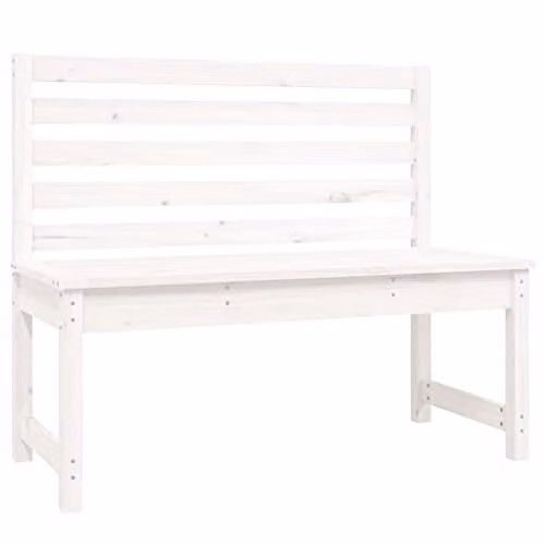 vidaXL White Lacquered Garden Bench in Solid Pine Wood, W/D/H: 109 x 48 x 91.5 cm – 1