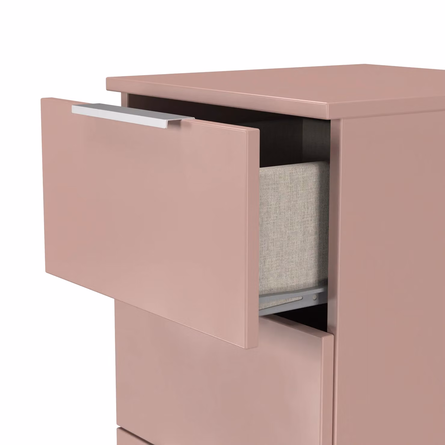 Ready Assembled 2 U Dover 4 Drawer Tall Bedside Chest in Dusty Pink – 3